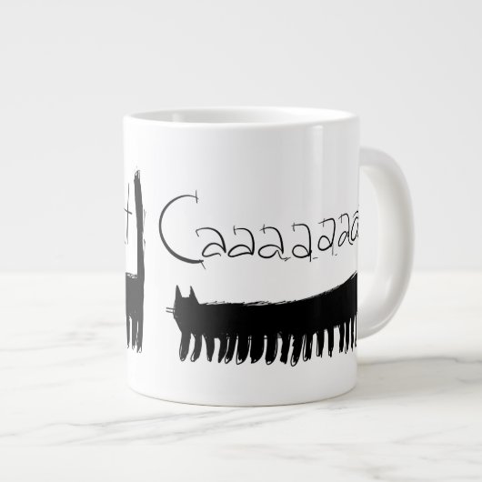 ムカデ黒猫 ジャンボコーヒーマグカップ (正面右)
