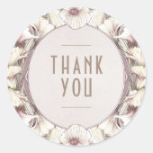 ムカ風 アールヌーヴォー ヴィンテージ サンクスステッカー ラウンドシール (正面)