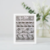 ムカ　アール・ヌーヴォー・スタイルの squirrel & bird ポストカード (スタンド正面)