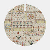 ムガルフローラペイズリー：エスニックデジタルエレガンス。 ガラスオーナメント (裏面)