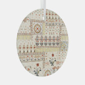 ムガルフローラペイズリー：エスニックデジタルエレガンス。 ガラスオーナメント (正面右)