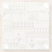 ムガルフローラペイズリー：エスニックデジタルエレガンス。 ガラスコースター (裏面)