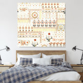 ムガルフローラペイズリー：エスニックデジタルエレガンス。 キャンバスプリント (インサイチュ (寝室))