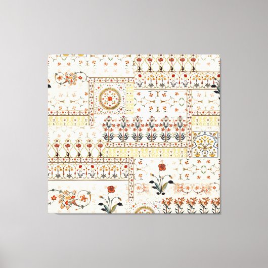 ムガルフローラペイズリー：エスニックデジタルエレガンス。 キャンバスプリント (正面)