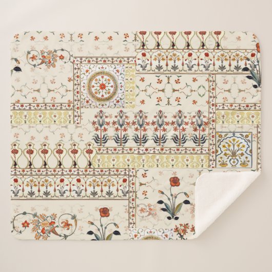 ムガルフローラペイズリー:エスニックデジタルエレガンス。 シェルパブランケット (正面(横))