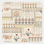 ムガルフローラペイズリー：エスニックデジタルエレガンス。 スクエアシール (正面)