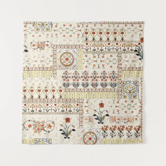 ムガルフローラペイズリー：エスニックデジタルエレガンス。 タペストリー (正面)