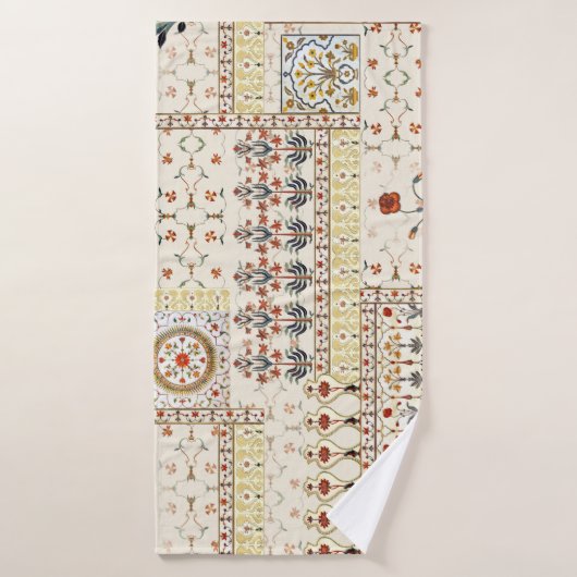 ムガルフローラペイズリー：エスニックデジタルエレガンス。 バスタオル (バスタオル)