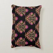 ムガルフローラペイズリー、シームレスデザイン。 アクセントクッション (裏面(縦))