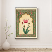 ムガル帝国の花柄アーチ インドの壁画アートプリント ポスター