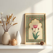 ムガル帝国の花柄アーチ インドの壁画アートプリント ポスター