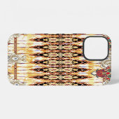 ムガル柄: 花のデジタルパターン iPhoneケース (裏面横)