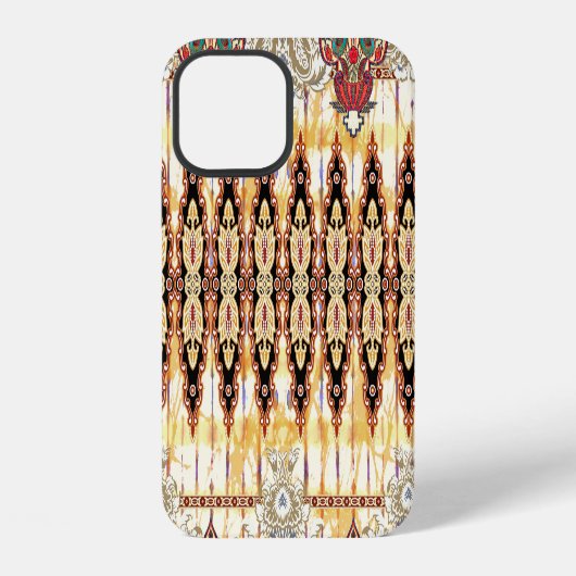 ムガル柄: 花のデジタルパターン iPhoneケース (裏面)
