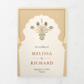 ムガル王室のテーマガーデンインディアンスタイル結婚ズ 三つ折り招待状 (カバー)