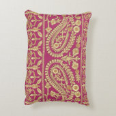 ムガル美術作品インディアン伝統的アンティーク金ゴールドb アクセントクッション (裏面(縦))