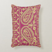 ムガル美術作品インディアン伝統的アンティーク金ゴールドb アクセントクッション (正面(垂直))