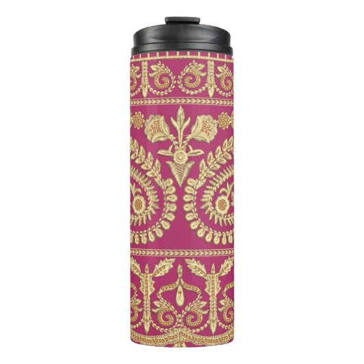 ムガル美術作品インディアン伝統的アンティーク金ゴールドb タンブラー (正面)