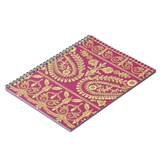 ムガル美術作品インディアン伝統的アンティーク金ゴールドb ノートブック (左側)