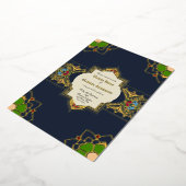 ムガル風の箔押し結婚式招待状 箔招待状 (回転した状態)