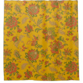 ムガールアートのモチーフとテキス縁どティ・デジタル技術 シャワーカーテン (正面)