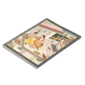 ムガール人宮殿のベッドのKrishnaそしてRadha、Punj ノートブック (左側)