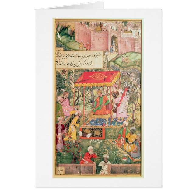 ムガール人皇帝Baburは公使Uzbegを受け取ります (正面)