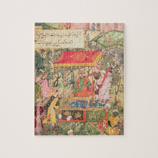 ムガール人皇帝Baburは公使Uzbegを受け取ります ジグソーパズル (縦)