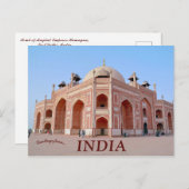 ムガール皇帝フマユン東デリーのインドの墓 ポストカード (正面/裏面)