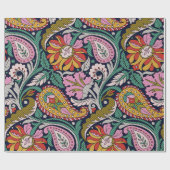 ムガ伝統的ルアローバーデザイン、アジア、バックグロ ラッピングペーパー (フラット)