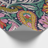 ムガ伝統的ルアローバーデザイン、アジア、バックグロ ラッピングペーパー (角)