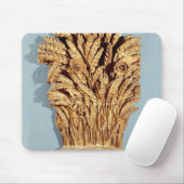 ムギおよび花の耳を搭載するパン屋の印 マウスパッド (マウス)
