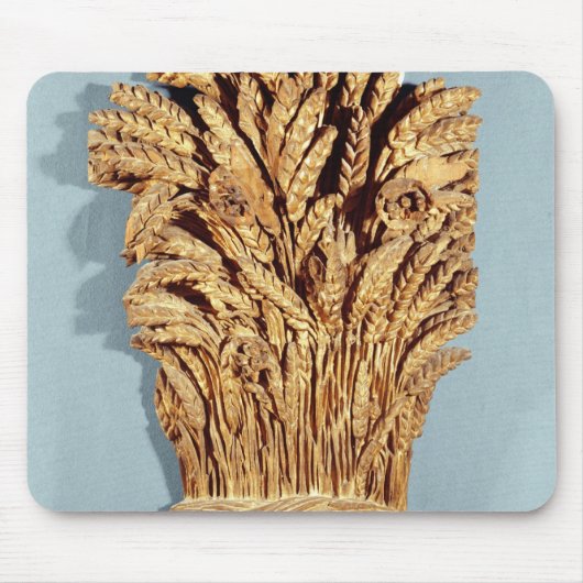 ムギおよび花の耳を搭載するパン屋の印 マウスパッド (正面)