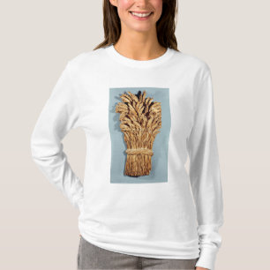 ムギおよび花の耳を搭載するパン屋の印 Tシャツ