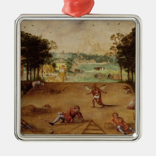 ムギおよび風袋1540年の喩え メタルオーナメント (正面)