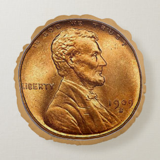ムギのペニーの硬貨 ラウンドクッション