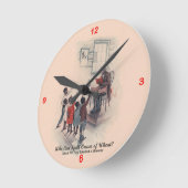 ムギの広告芸術の時計#1のクリーム ラウンド壁時計 (傾斜)