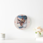 ムギの広告芸術の時計#27のクリーム ラウンド壁時計 (ホーム)