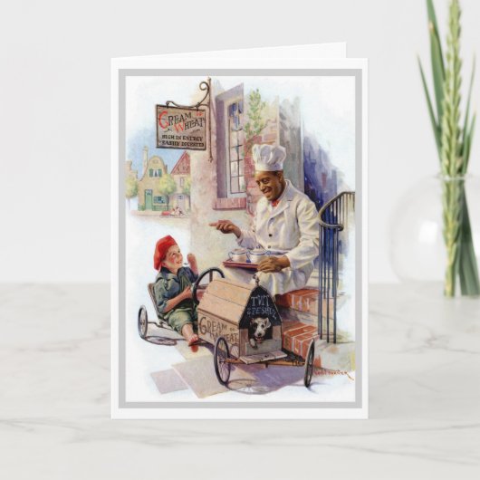 ムギの挨拶のヴィンテージの"起きる蒸気"のクリーム カード (正面)