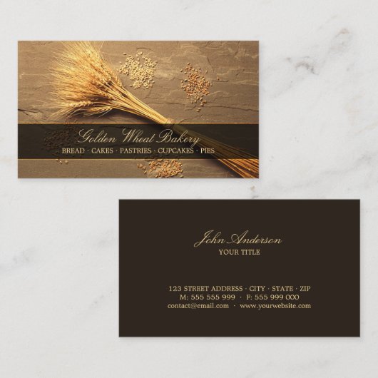 ムギの穀物のベーカリーのPatisserieの食糧名刺 名刺 (正面/裏面)