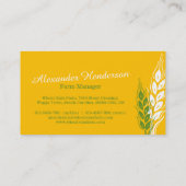 ムギの耳の穀物の農場の緑の黄色の名刺 名刺 (裏面)