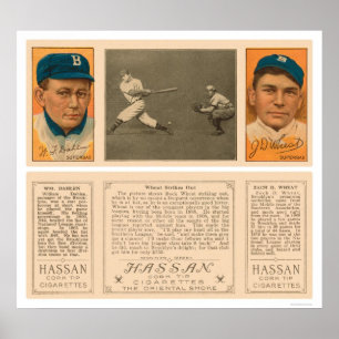 ムギはドジャースの野球1912年を打ちます ポスター