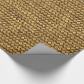 ムギ色の篭織模様の質 ラッピングペーパー (角)