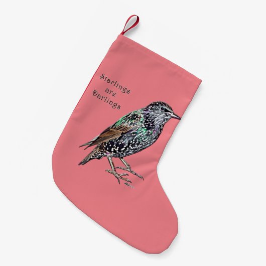 ムクドリは愛すべき鳥 スモールクリスマスストッキング (正面 (吊り時))