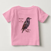 ムクドリは愛すべき鳥 ベビーTシャツ (裏面)