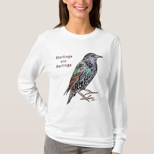 ムクドリは愛すべき鳥 Tシャツ (正面)