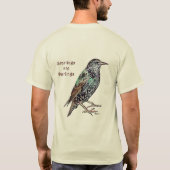 ムクドリは愛すべき鳥 Tシャツ (裏面)