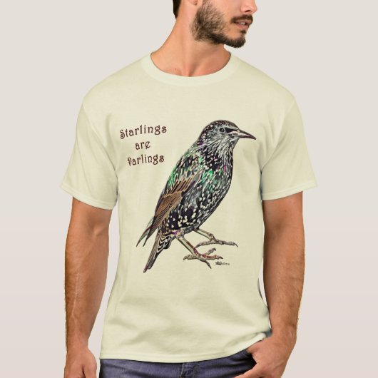 ムクドリは愛すべき鳥 Tシャツ (正面)