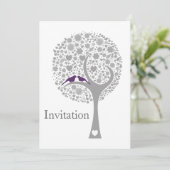 ムクムクサキドリの結婚式モダンの招待状 招待状 (スタンド正面)