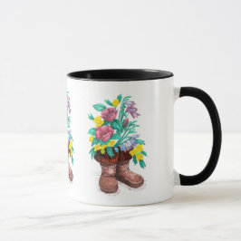 ムクルクフラワーブーツコーヒーカップマグカップ マグカップ