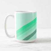 ムグと穏やかな緑のストライプ コーヒーマグカップ (左)